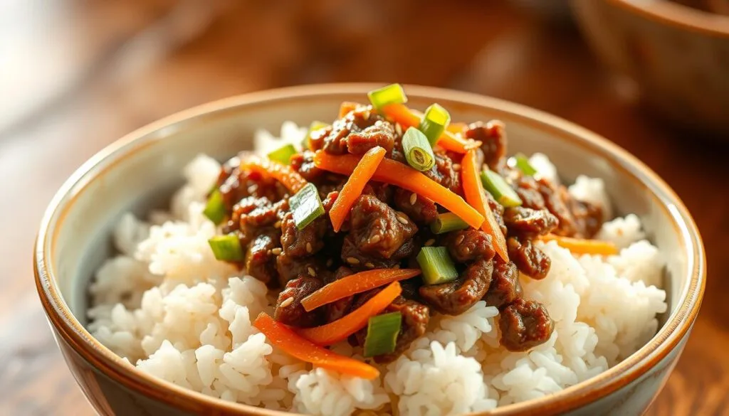 Korean ground beef and rice bowls Korean ground beef and rice bowls