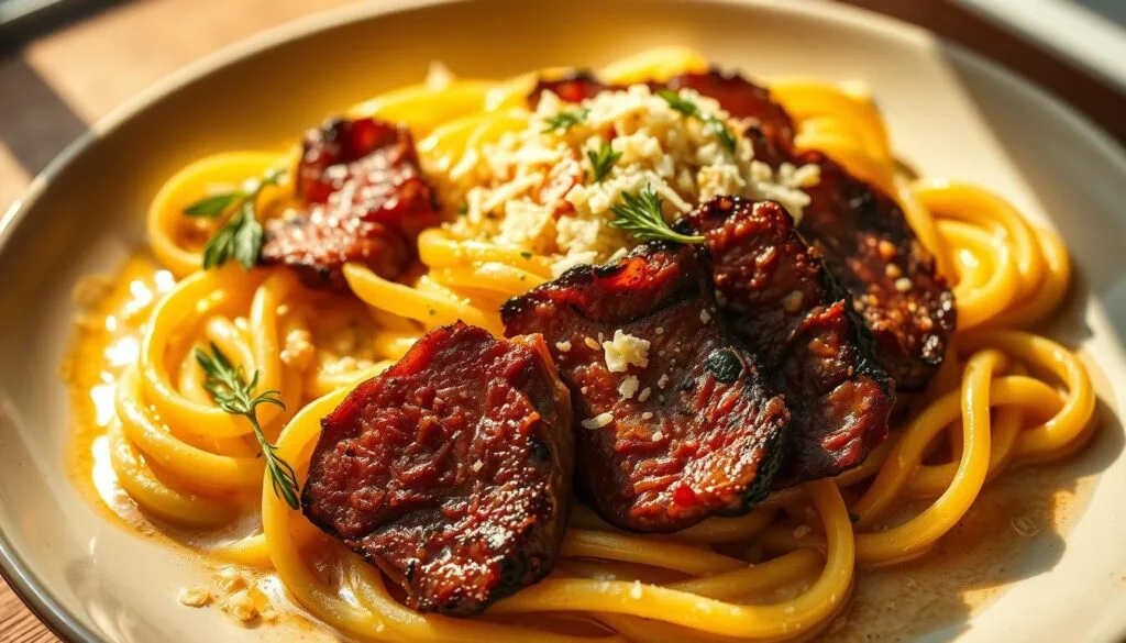 creamy pasta with steak creamy pasta with steak