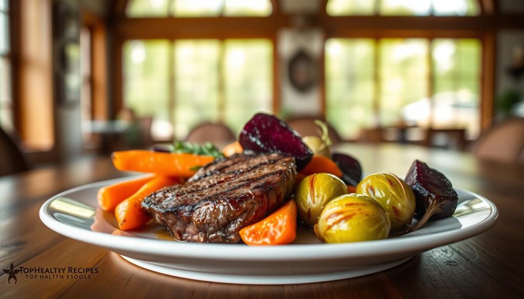 Denver steak with roasted vegetables Denver steak with roasted vegetables