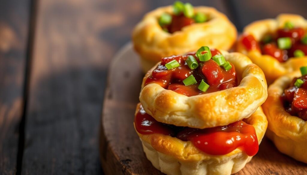 mini BBQ beef biscuit cups mini BBQ beef biscuit cups