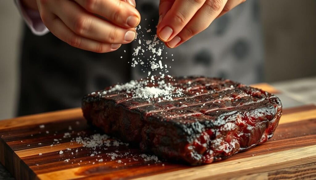 seasoning steak with salt seasoning steak with salt