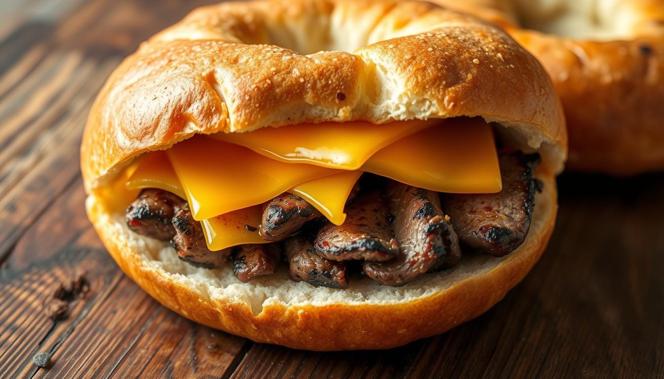 steak egg cheese bagel