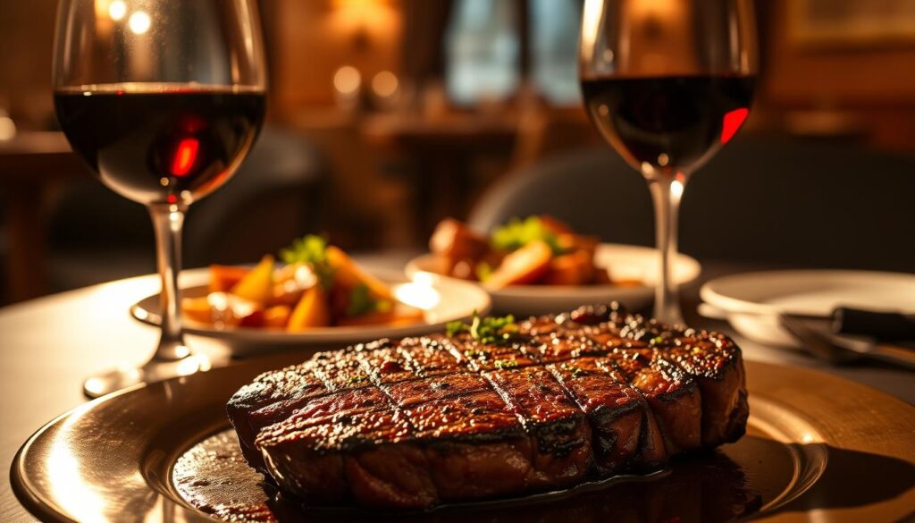 steak presentation with wine pairing steak presentation with wine pairing